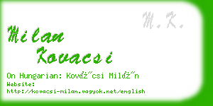 milan kovacsi business card